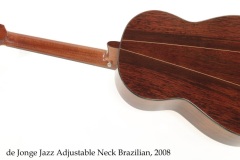 de Jonge Jazz Adjustable Neck Brazilian, 2008 Full Rear View