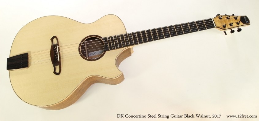 DK Concertino Steel String Guitar Black Walnut, 2017  Full Front View