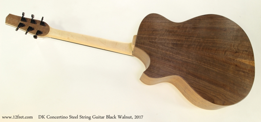 DK Concertino Steel String Guitar Black Walnut, 2017  Full Rear View