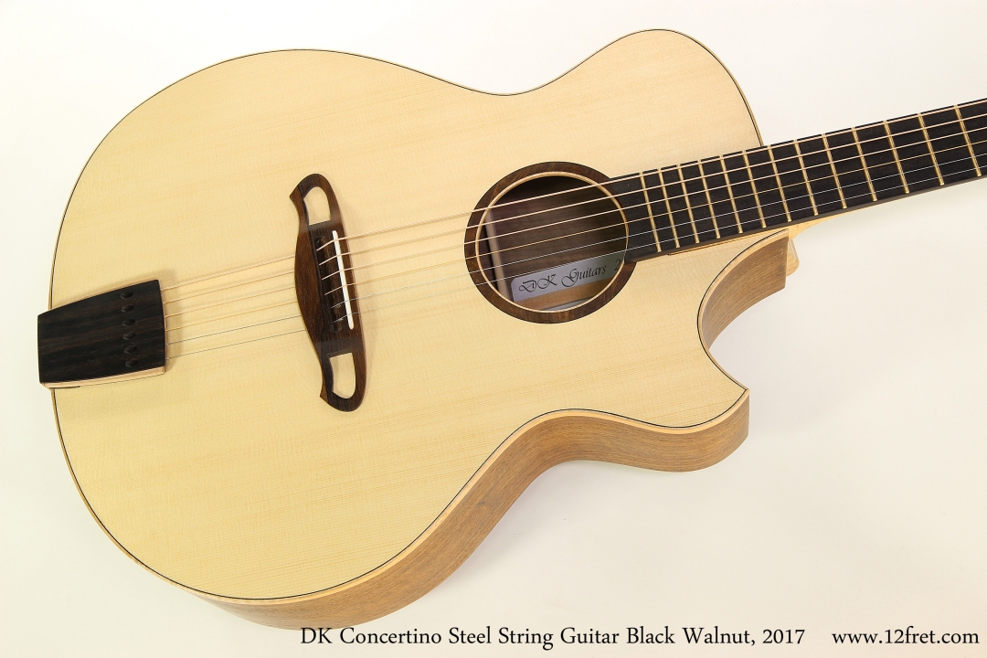 DK Concertino Steel String Guitar Black Walnut, 2017  Top View