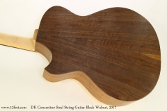 DK Concertino Steel String Guitar Black Walnut, 2017  Back View