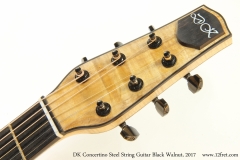 DK Concertino Steel String Guitar Black Walnut, 2017  Head Front View