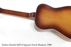 Dobro Model 60D-S Square Neck Shaded, 1988 Full Rear View