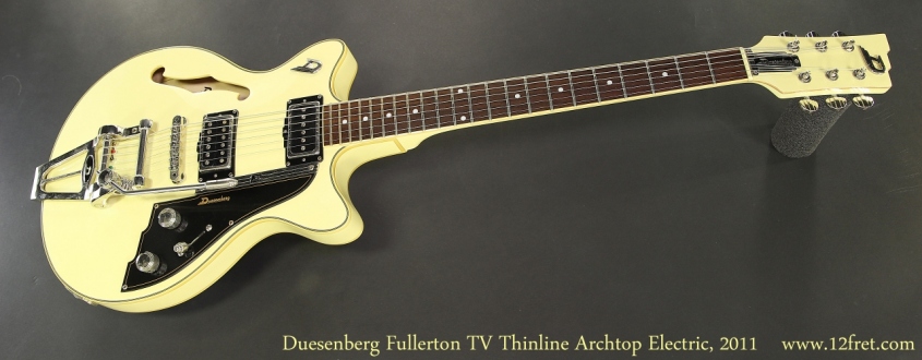 Duesenberg Fullerton TV Thinline Archtop Electric, 2011 Full Front View