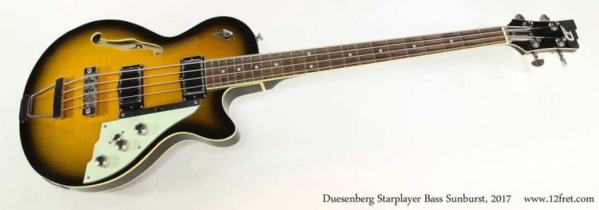 Duesenberg Starplayer Bass Sunburst, 2017  Full Front View