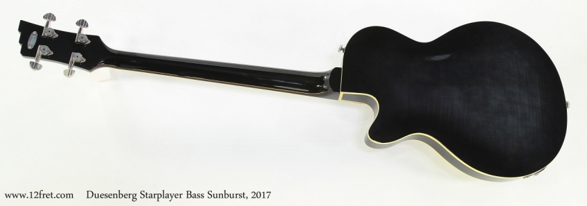 Duesenberg Starplayer Bass Sunburst, 2017  Full Rear View