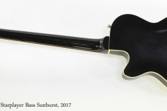 Duesenberg Starplayer Bass Sunburst, 2017  Full Rear View