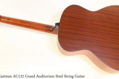 Eastman AC122 Grand Auditorium Steel String Guitar Full Rear View