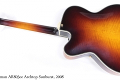 Eastman AR803ce Archtop Sunburst, 2008 Full Rear View