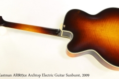 Eastman AR803ce Archtop Electric Guitar Sunburst, 2009 Full Rear View