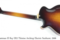 Eastman El Rey ER2 Thinine Archtop Electric Sunburst, 2006 Full Rear View