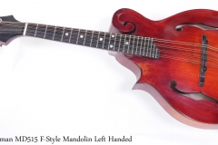 Eastman MD515 F-Style Mandolin Left Handed Full Front View