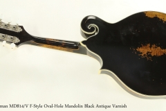 Eastman MD814/V F-Style Oval-Hole Mandolin Black Antique Varnish  Full Rear View