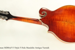 Eastman MD815/V F-Style F-Hole Mandolin Antique Varnish Full Rear View