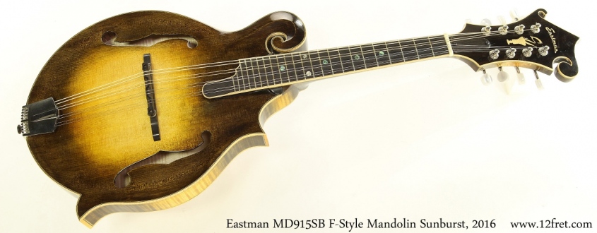 Eastman MD915SB F-Style Mandolin Sunburst, 2016 Full Front View