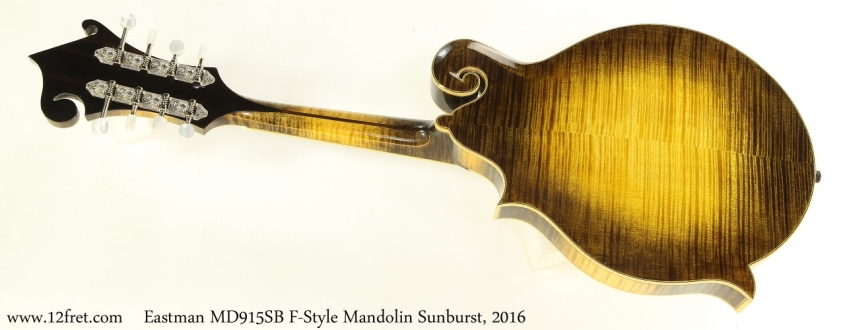 Eastman MD915SB F-Style Mandolin Sunburst, 2016 Full Rear View