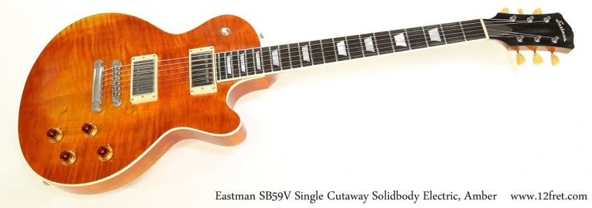 Eastman SB59V Single Cutaway Solidbody Electric, Amber Full Front View