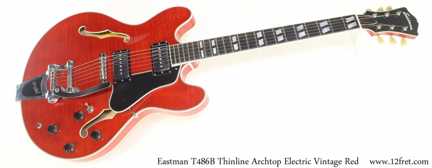 Eastman T486B Thinline Archtop Electric Vintage Red Full Front View