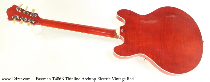 Eastman T486B Thinline Archtop Electric Vintage Red Full Rear View