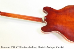 Eastman T59 V Thinline Archtop Electric Antique Varnish Full Rear View