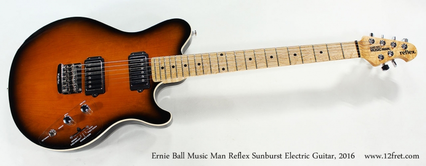 Ernie Ball Music Man Reflex Sunburst Electric Guitar, 2016 Full Front View
