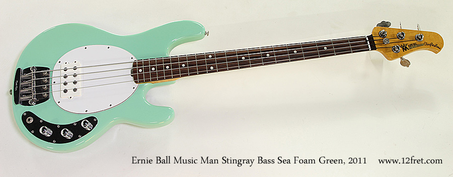 Ernie Ball Music Man Stingray Classic Bass Sea Foam Green, 2011 Full Front View