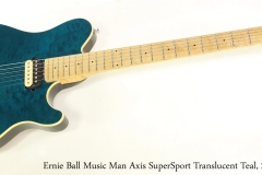 Ernie Ball Music Man Axis SuperSport Translucent Teal, 2001   Full Front View