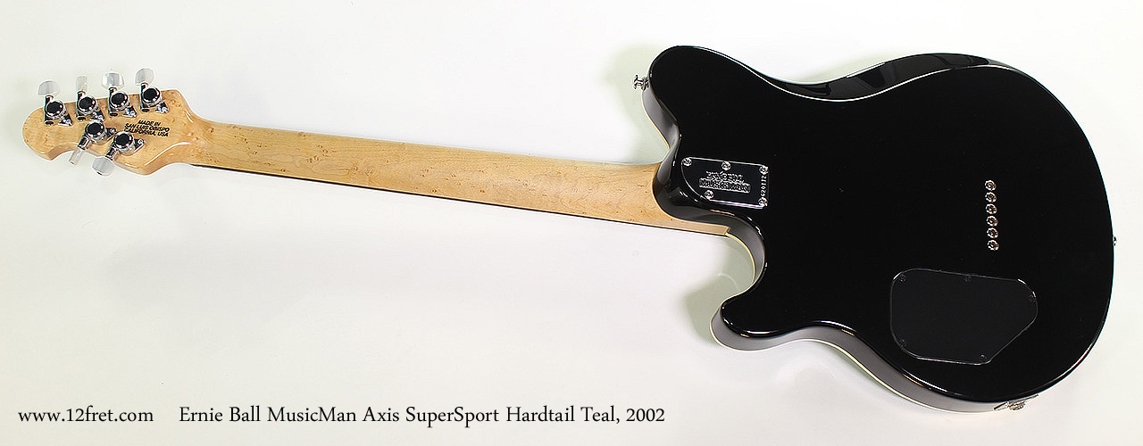 Ernie Ball MusicMan Axis SuperSport Hardtail Teal, 2002 Full Rear View