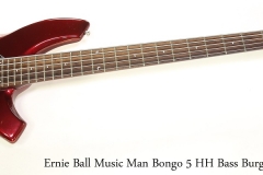 Ernie Ball Music Man Bongo 5 HH Bass Burgundy, 2011    Full Front View