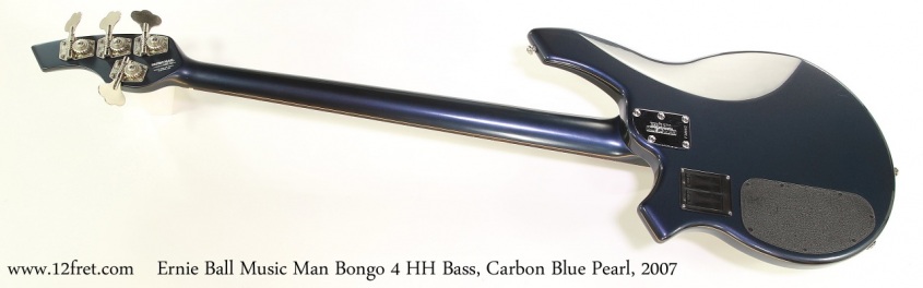 Ernie Ball Music Man Bongo 4 HH Bass, Carbon Blue Pearl, 2007 Full Rear View