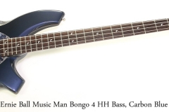 Ernie Ball Music Man Bongo 4 HH Bass, Carbon Blue Pearl, 2007 Full Front View