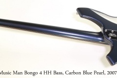 Ernie Ball Music Man Bongo 4 HH Bass, Carbon Blue Pearl, 2007 Full Rear View