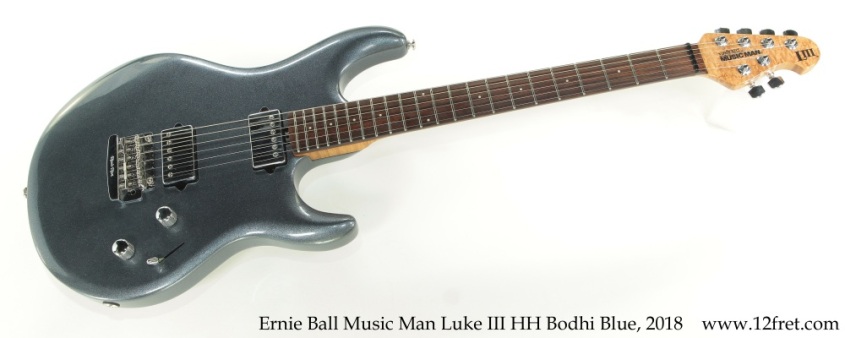 Ernie Ball Music Man Luke III HH Bodhi Blue, 2018 Full Front View