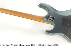 Ernie Ball Music Man Luke III HH Bodhi Blue, 2018 Full Rear View