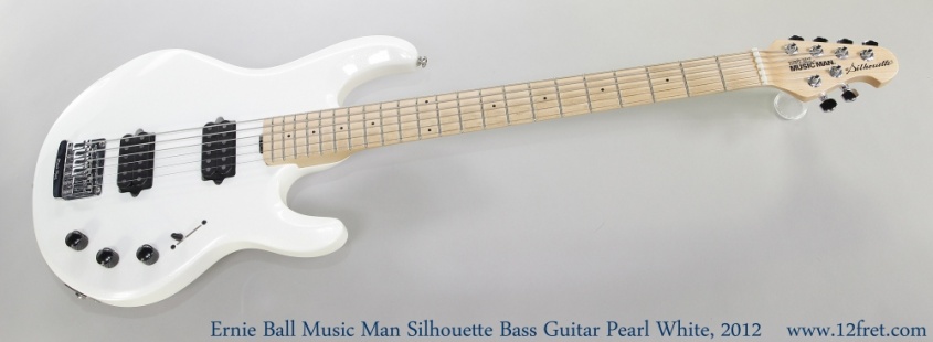 Ernie Ball Music Man Silhouette Bass Guitar Pearl White, 2012 Full Front View