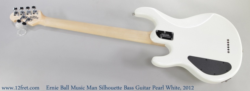 Ernie Ball Music Man Silhouette Bass Guitar Pearl White, 2012 Full Rear View