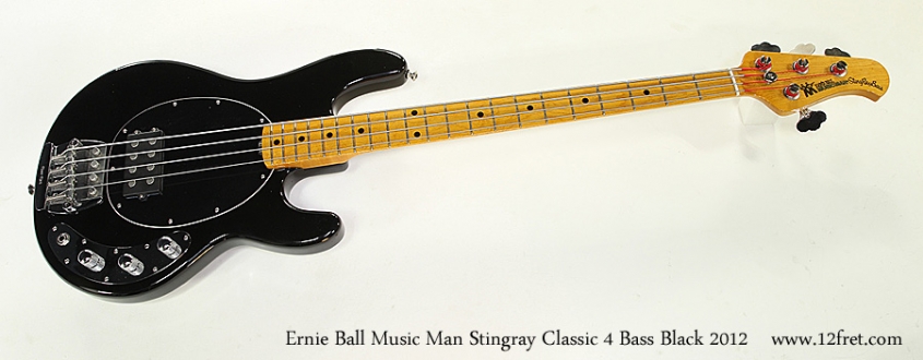 Ernie Ball Music Man Stingray Classic 4 Bass Black 2012 Full Front View