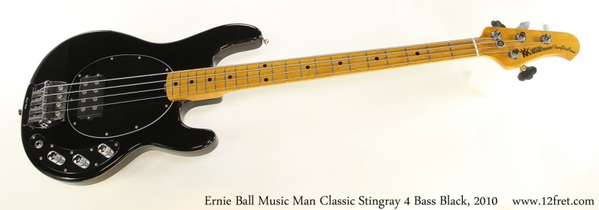 Ernie Ball Music Man Classic Stingray 4 Bass Black, 2010 Full Front View