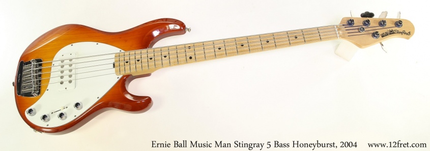 Ernie Ball Music Man Stingray 5 Bass Honeyburst, 2004 Full Front View
