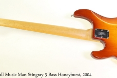 Ernie Ball Music Man Stingray 5 Bass Honeyburst, 2004 Full Rear View