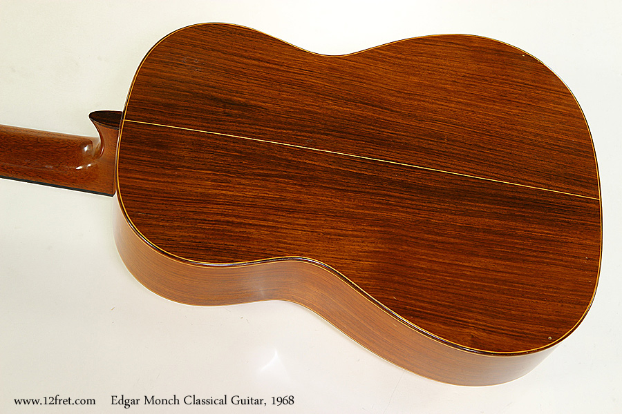Edgar Monch Classical Guitar, 1968 Back View