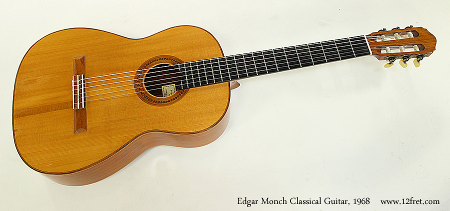 Edgar Monch Classical Guitar, 1968 Full Front View