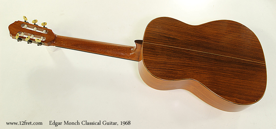 Edgar Monch Classical Guitar, 1968 Full Rear View