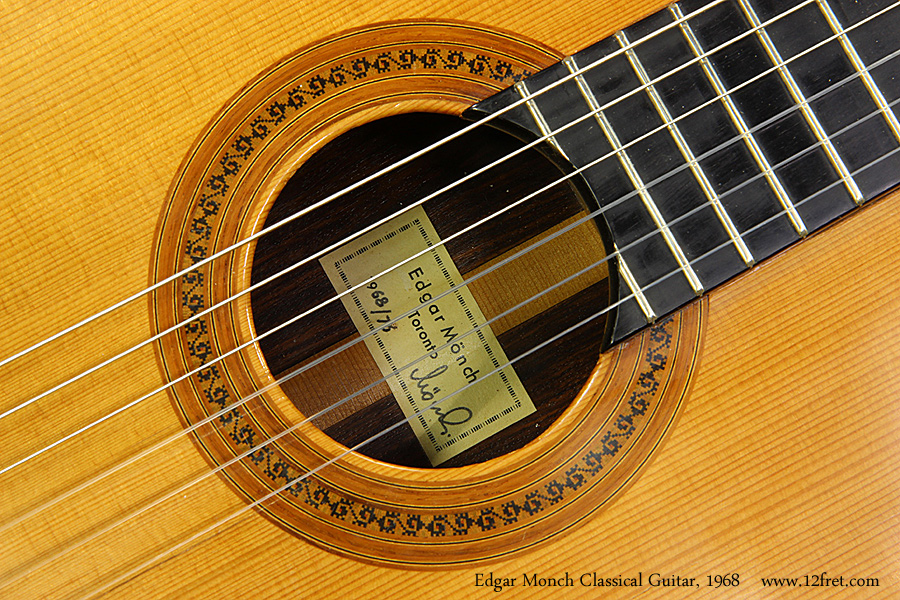 Edgar Monch Classical Guitar, 1968 Label View