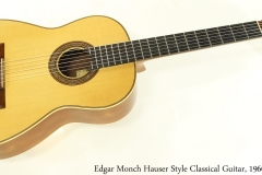 Edgar Monch Hauser Style Classical Guitar, 1960 Full Front View