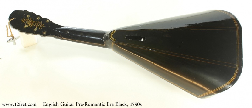 English Guitar Pre-Romantic Era Black, 1790s Full Rear View