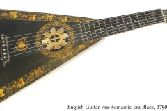 English Guitar Pre-Romantic Era Black, 1790s Full Front View