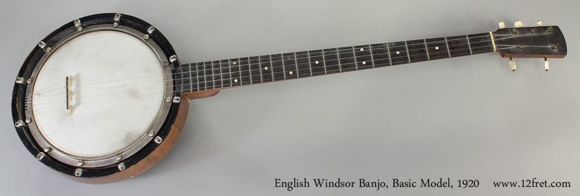 English Windsor Banjo, Basic Model, 1920 Full Front View