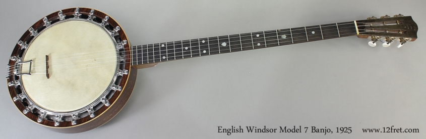 English Windsor Model 7 Banjo, 1925 Full Front View