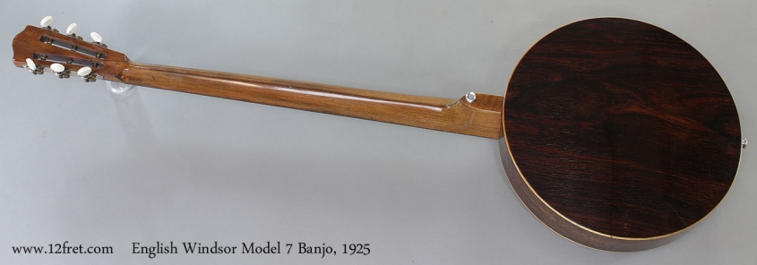 English Windsor Model 7 Banjo, 1925 Full Rear View